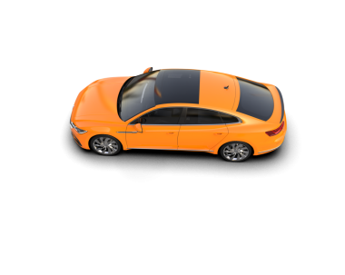 turuncu araba beyaz arkaplanda izole edilmiş