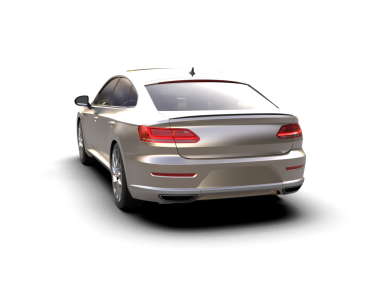 Beyaz arka planda beyaz bir arabanın 3 boyutlu görüntüsü, izole edilmiş..