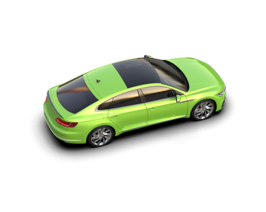 beyaz arkaplanda yeşil araba.