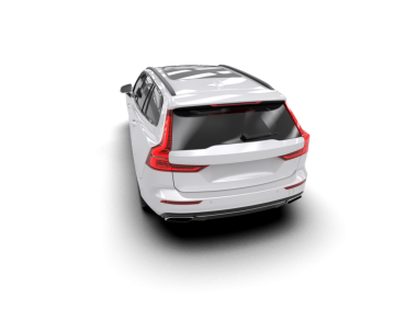 Modern bir arabanın 3 boyutlu çizimi. beyaz arkaplanda izole