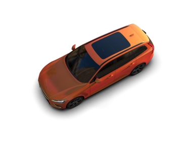 Bir arabanın üç boyutlu çizimi. Siyah arkaplanda izole.