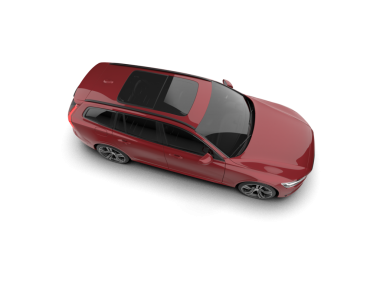 Beyaz stüdyo arka planında izole edilmiş 3 boyutlu bir SUV aracı.