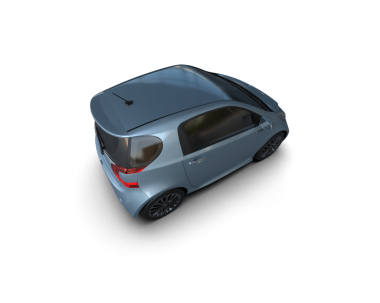 Modern araba beyaz bir arka planda, yansıması olan izole edilmiş. 3 Boyutlu Hazırlama