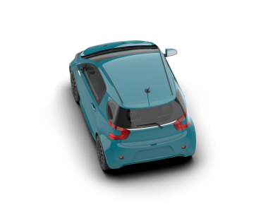 Beyaz zemin üzerinde izole edilmiş modern elektrikli bir arabanın 3 boyutlu görüntüsü