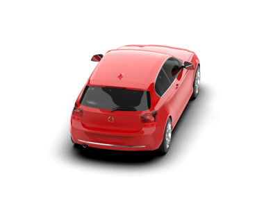 Kırmızı araba arka planda izole edildi