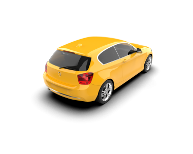 beyaz arka planda modern sarı araba