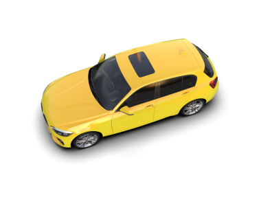 Beyaz arkaplanda izole edilmiş 3 boyutlu elektrikli araba görüntüsü