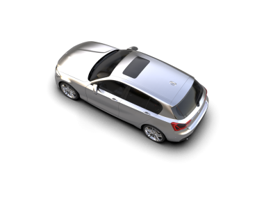 Beyaz arka planda izole edilmiş lüks araba 3 boyutlu çizim - illüstrasyon