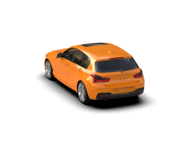 Gri arka planda modern turuncu araba izole edilmiş. 3d oluşturma
