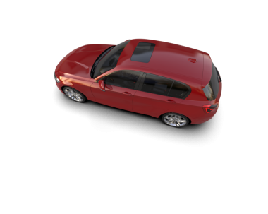 Beyaz arka planda kırmızı araba