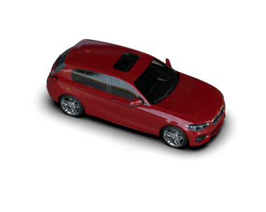 Beyaz arkaplandaki bir arabanın 3 boyutlu canlandırması