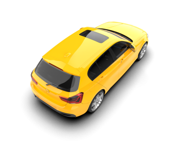 3 boyutlu sarı bir araba.