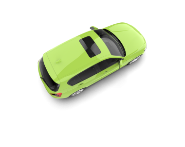 yeşil araba beyaz arkaplanda izole edildi