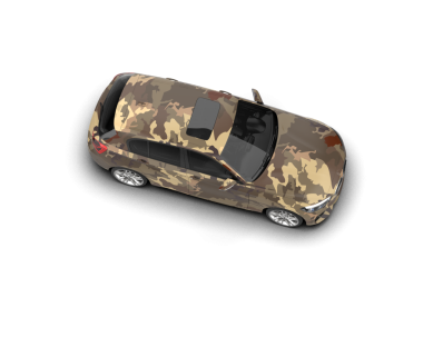 Beyaz bir yüzeyde modern bir araba. 3d oluşturma