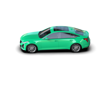 Yeşil çatılı modern bir araba. 3d oluşturma