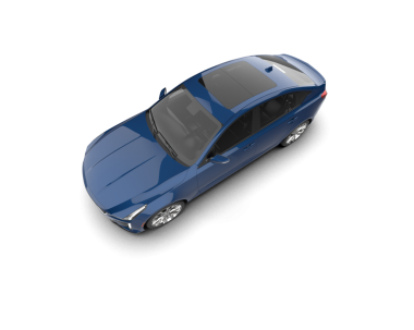 mavi araba beyaz arkaplanda izole edildi. 3 boyutlu resimleme