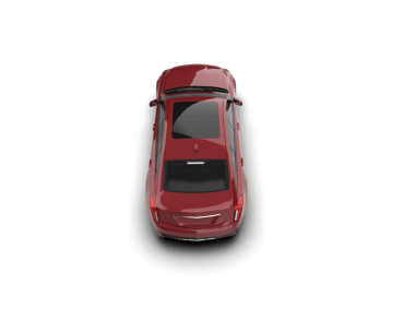 Kırmızı araba gri arka planda izole edilmiş. 3d illüstrasyon