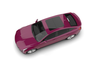 Pembe araba beyazda izole edildi