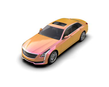 beyaz arkaplanda yansımalı modern araba