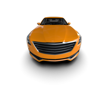 Arka planda lüks bir araba var. 3D görüntüleme - illüstrasyon