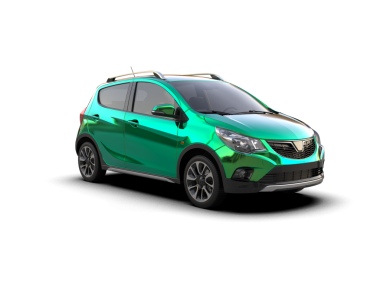 kompakt yeşil araba. 3d illüstrasyon