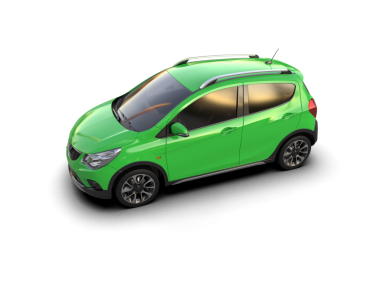 yeşil küçük aile arabası beyaz arka planda izole edilmiş.