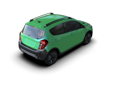 beyaz arka planda modern yeşil şehir arabası.