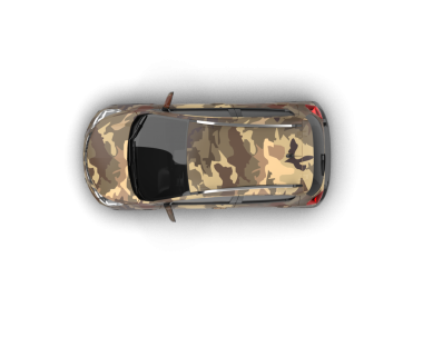 Stüdyoda koyu bir geçmişi olan yansıtıcı bir arabanın 3 boyutlu görüntüsü.