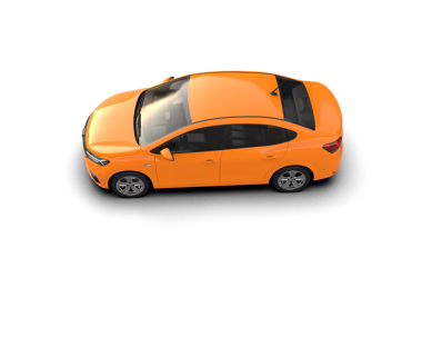 turuncu elektrikli araba beyaz arka planda izole edildi. 3 boyutlu görüntüleme