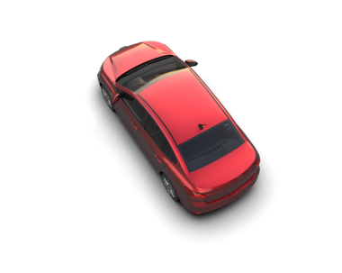modern kırmızı araba siyah arka planda izole edildi. 3 Boyutlu Hazırlama