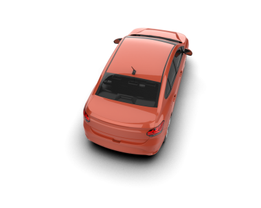 Gri arka planda izole edilmiş bir arabanın 3 boyutlu resmi