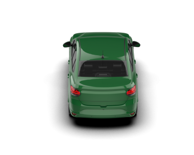 Yeşil araba arka planda izole edildi. 3d oluşturma