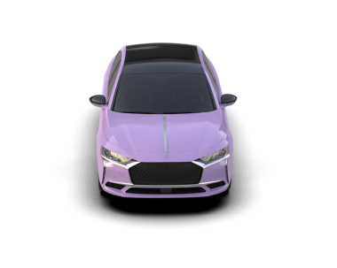 Gri arka planda izole edilmiş mor modern araba.