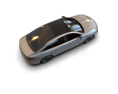 Siyah arka planda izole edilmiş bir arabanın 3 boyutlu görüntüsü