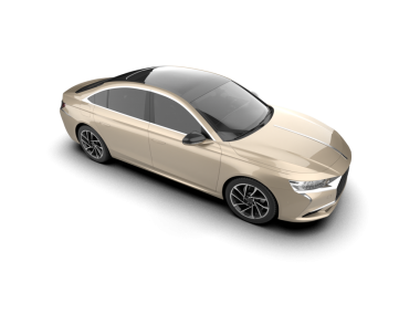 Modern araba arka planda izole edilmiş. 3D görüntüleme - illüstrasyon