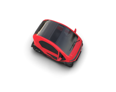 Siyah arka planda modern kablosuz kulaklıklar. kırmızı saplı kablosuz kulaklıklar..