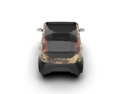 Modern siyah araba beyaz arka planda izole edilmiş. 3d oluşturma