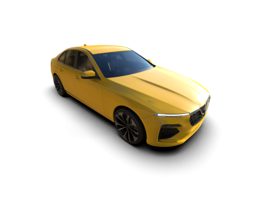 Beyaz arka planda sarı modern spor araba