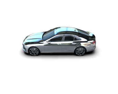 Lüks bir iş arabası siyah üzerine izole edilmiş. 3d oluşturma