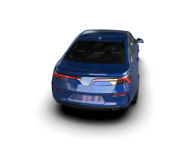 Mavi araba yan görünümü