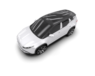 Beyaz arka planda izole edilmiş 3 boyutlu elektrikli bir araba.
