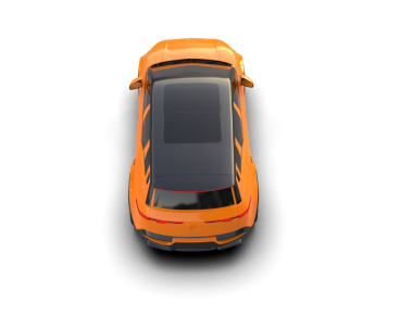 Turuncu araba beyazda izole edilmiş. 3 boyutlu illüstrasyon. yüksek kalite