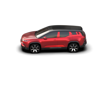 Kırmızı SUV beyaz arka planda izole edilmiş. 3d oluşturma