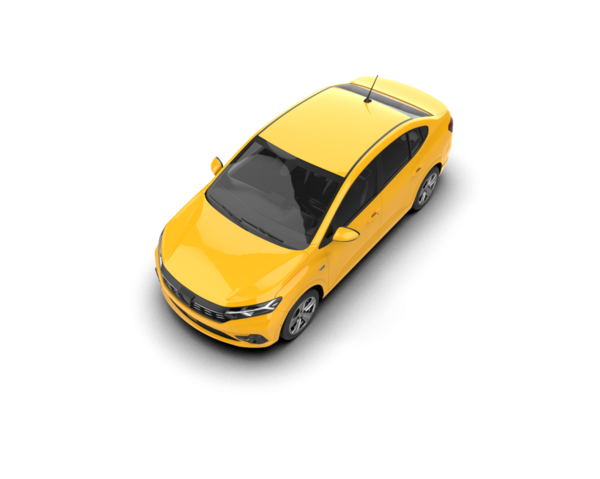 Beyaz üzerine sarı araba