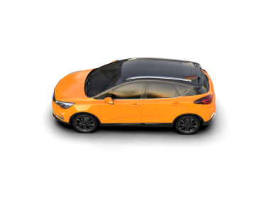 modern araba beyaz arka planda izole edildi. 3 boyutlu çizim - illüstrasyon