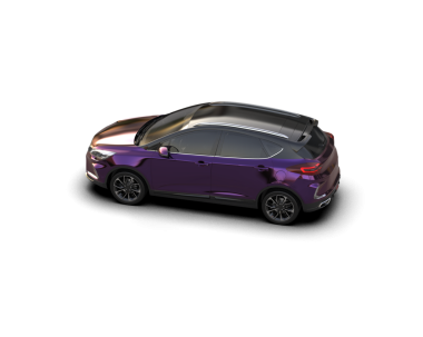 Gri arka planda izole edilmiş modern kompakt araba. 3d illüstrasyon.