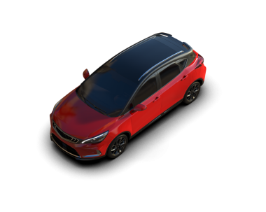 Siyah arka planı olan kırmızı, modern bir cip. 3d illüstrasyon.