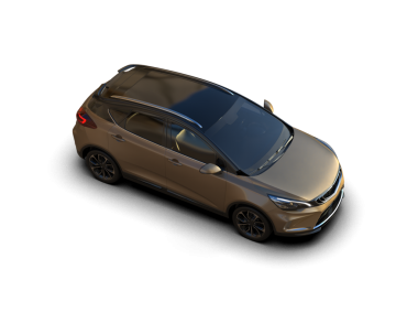 Siyah arka planda bir araba. 3d illüstrasyon