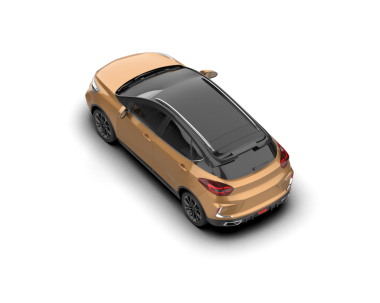 Beyaz stüdyo ortamında markasız bir SUV 'un 3 boyutlu görüntüsü.