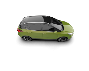 Geri görüşlü yeşil araba.